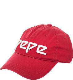 Красная хлопковая бейсболка с нашивками Pepe Jeans