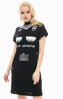 Черное хлопковое платье с короткими рукавами Cheap Monday