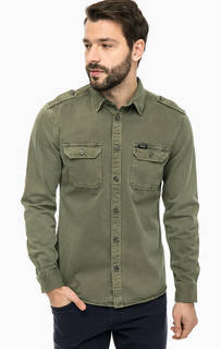 Джинсовая рубашка цвета хаки Wrangler