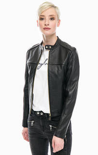 Кожаная куртка на молнии и кнопках Tommy Hilfiger