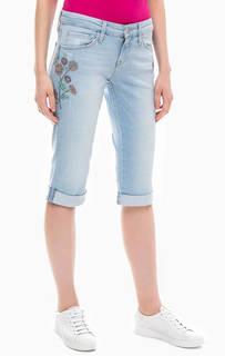 Джинсовые бриджи с декором из пайеток Mavi