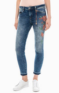 Укороченные джинсы с декором из пайеток Mavi