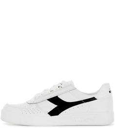 Белые кожаные кеды Diadora