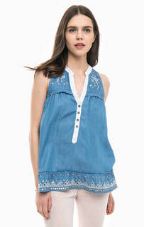 Джинсовая блуза с вышивкой Desigual