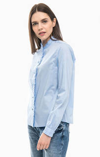 Синяя хлопковая рубашка с длинными рукавами Scotch&Soda