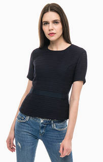 Темно-синяя блуза с поясом Trussardi Jeans