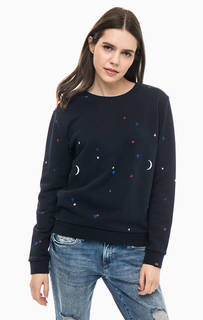 Синий хлопковый свитшот с принтом Scotch&Soda