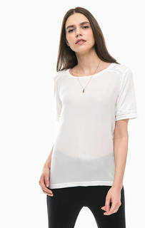 Белая однотонная футболка с кулоном Scotch&Soda