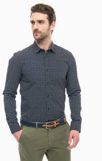 Синяя хлопковая рубашка на пуговицах Scotch&Soda