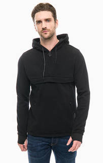 Черная хлопковая толстовка с капюшоном Scotch&Soda