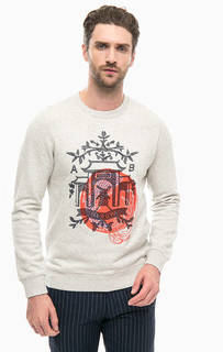 Серый свитшот с яркой вышивкой Scotch&Soda