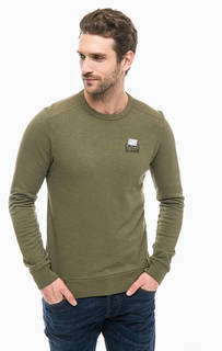 Хлопковый свитшот цвета хаки со значком Scotch&Soda