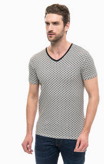 Хлопковая футболка с треугольным вырезом Scotch&Soda