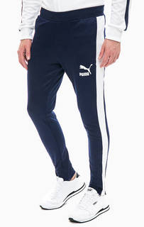 Синие брюки джоггеры с молниями на штанинах Puma