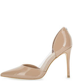 Бежевые лаковые туфли на шпильке Guess