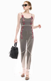 Сетчатое платье с цветочной вышивкой Glamorous