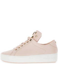 Кожаные кеды на платформе с металлической отделкой Michael Michael Kors