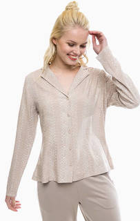 Бежевая рубашка с животным принтом Blue Seven