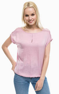 Розовая футболка с отворотами на рукавах S.Oliver