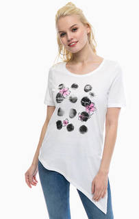 Белая футболка с цветочным принтом Blue Seven