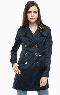 Синий тренчкот с металлической отделкой Gaudi