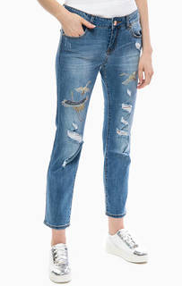 Рваные джинсы с вышивкой Gaudi