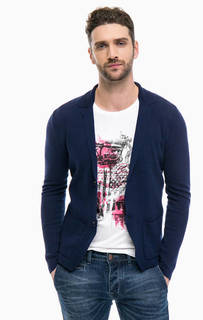 Синий кардиган с накладными карманами Gaudi