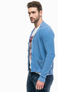 Синий хлопковый кардиган с карманами Gaudi