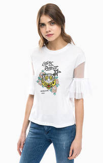 Хлопковая футболка с прозрачными рукавами Silvian Heach