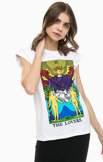 Хлопковая футболка с контрастным принтом Silvian Heach