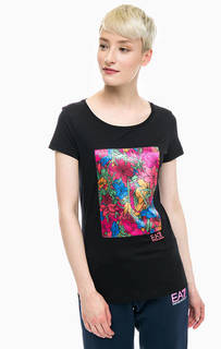 Футболка с атласной нашивкой EA7