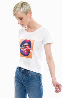 Хлопковая футболка с фотопринтом и надписью Happiness