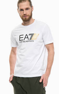 Хлопковая футболка с контрастным принтом EA7