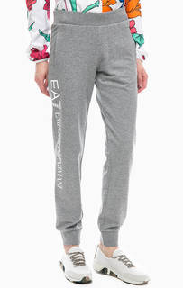 Хлопковые брюки с логотипом бренда EA7