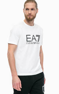 Белая футболка с логотипом EA7