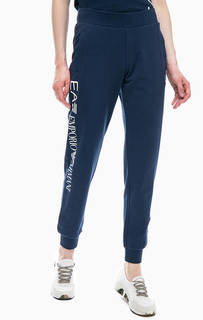 Хлопковые брюки с логотипом бренда EA7