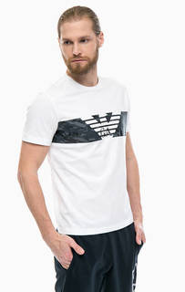 Хлопковая футболка с принтом EA7