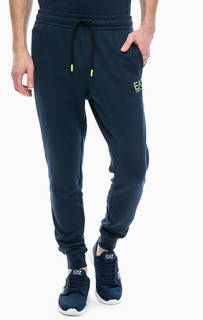 Брюки синего цвета с манжетами EA7