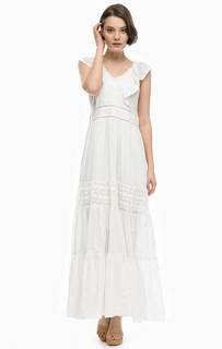 Белое платье с ярусной юбкой Kocca
