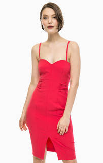 Приталенное красное платье на бретелях Kocca