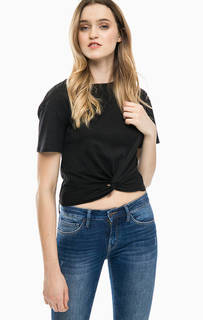 Однотонная футболка черного цвета Mavi