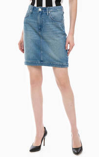 Короткая джинсовая юбка с заломами Lee