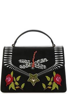 Кожаная сумка с вышивкой Tosca BLU