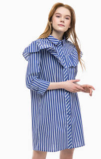 Туника-рубашка из вискозы в полоску Glamorous