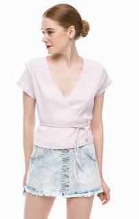 Розовая блуза из хлопка на завязках Glamorous
