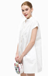 Белая туника из хлопка расклешенного кроя Glamorous