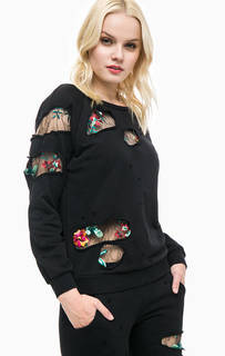 Хлопковый свитшот с прозрачными вставками MET