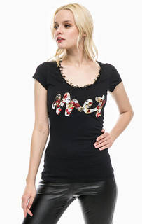 Хлопковая футболка с отделкой пайетками MET