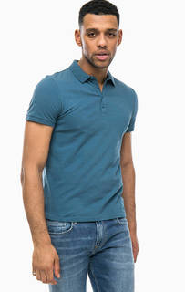 Хлопковая футболка поло бирюзового цвета Mavi