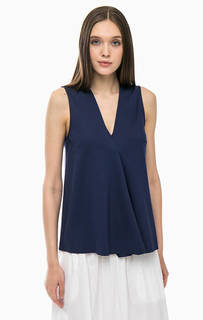 Синий топ с глубоким декольте Stefanel